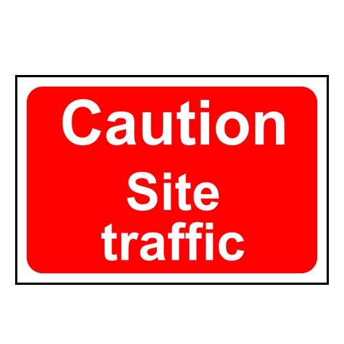 Caution Site Traffic Sign - RPVC, 600 X 400mm